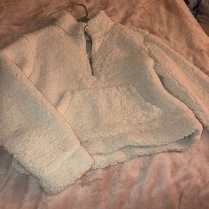 GARAGE cropped fleece sweater